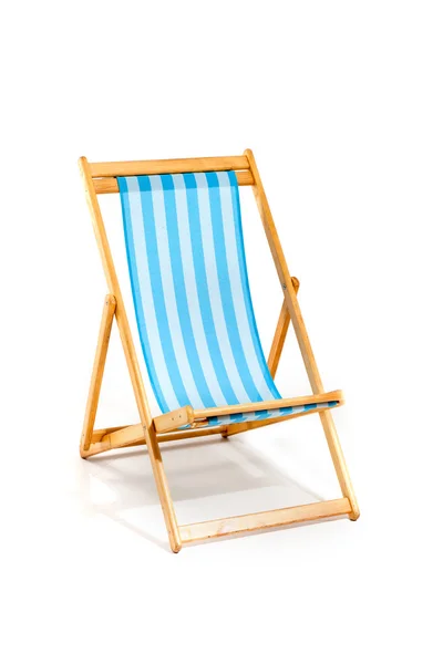 Beyaz izole mavi plaj şezlong