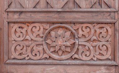 Dekor ahşap arka plan üzerinde desen Ahşap oyma