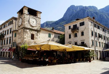 Kotor, Karadağ - 07 Temmuz 2014: Saat Kulesi