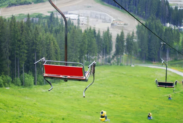 Benches on the cable car — Stock Photo, Image