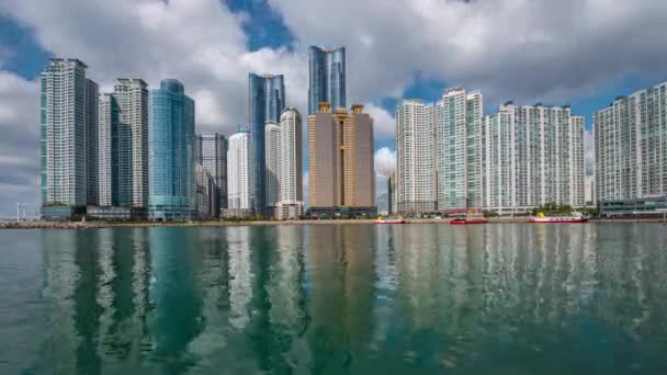 Kore Iyi Gökdelenler Marina Şehrini Görür Busan Güney Kore Deki — Stok video