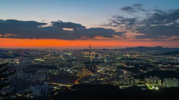 Time Lapse Seoul Stad Skyline Seoul Toren Modern Gebouw Architectuur — Stockvideo