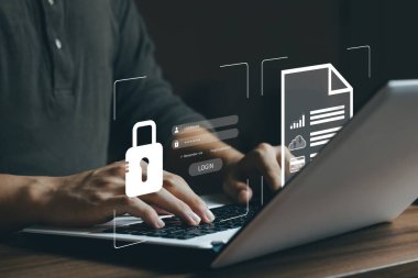 Siber güvenlik interneti ve ağ konsepti. bilgi güvenliği ve şifreleme, kullanıcının kişisel bilgilerine güvenli erişim, güvenli internet erişimi, siber güvenlik.