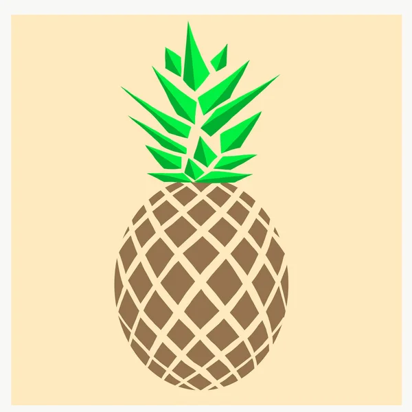 Illustrazione Dell Ananas Sullo Sfondo Giallo — Foto Stock