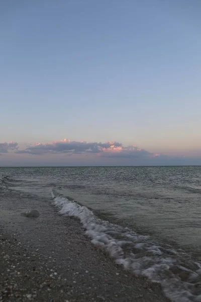 Пляж Закате Летом Вечером — стоковое фото