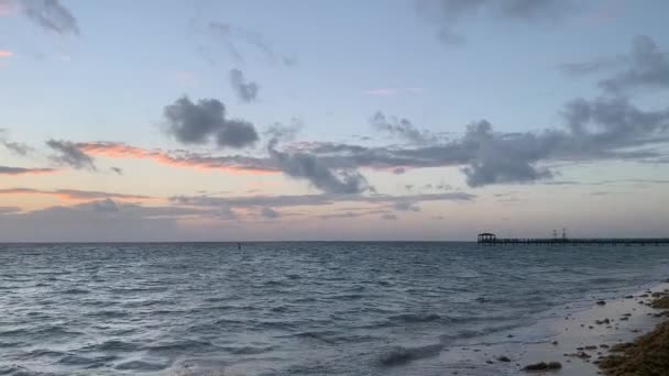Морской Пляж Утрам Восходе Солнца Арабской Стране — стоковое видео