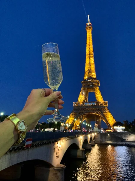 Tour Eiffel Dans Ciel Bleu Ville — Photo