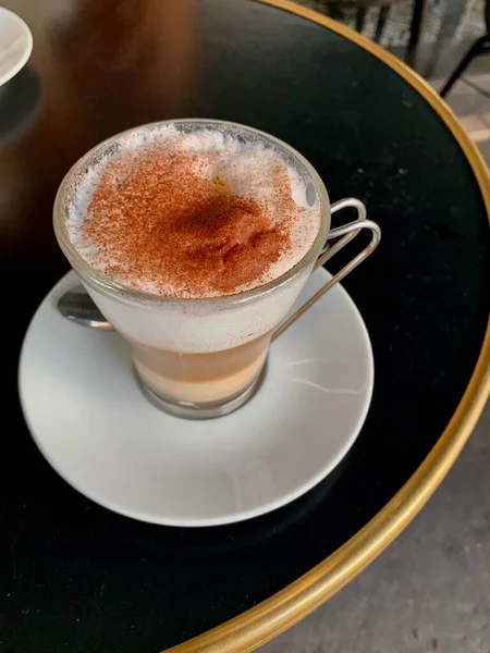 Tasse Café Sur Fond Noir — Photo