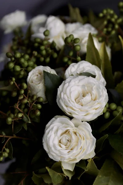 Beautiful Bouquet White Roses Garden — Stock Photo, Image