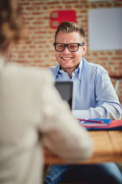 Two young people on meeting — Stock Photo, Image