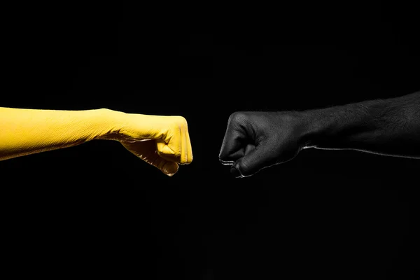 黒と黄色の手 — ストック写真