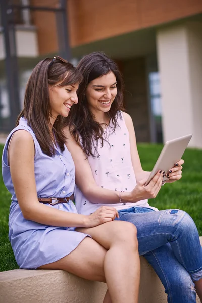 Chicas usando tableta — Foto de Stock