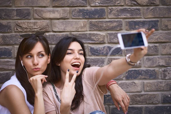 Dos chicas haciendo selfie —  Fotos de Stock