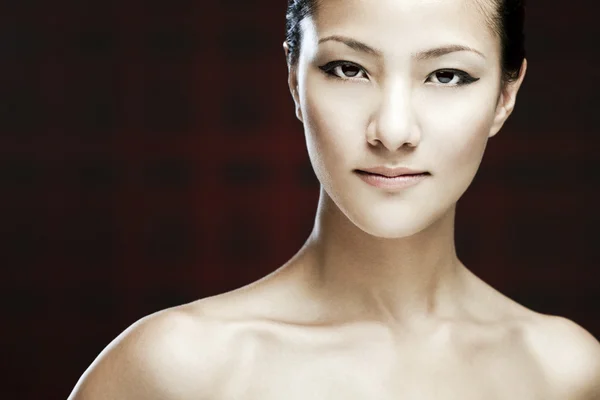 Asiatisk skönhet face närbild porträtt — Stockfoto