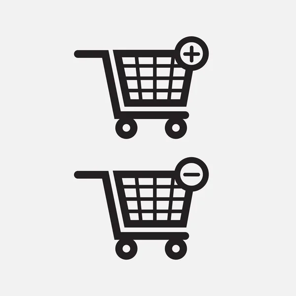 Compras Iconos de carro de mano — Vector de stock