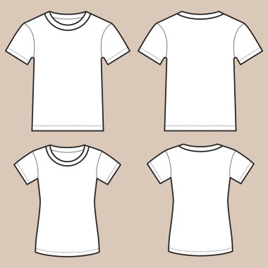 Set Of Blank Male And Female Shirts clipart