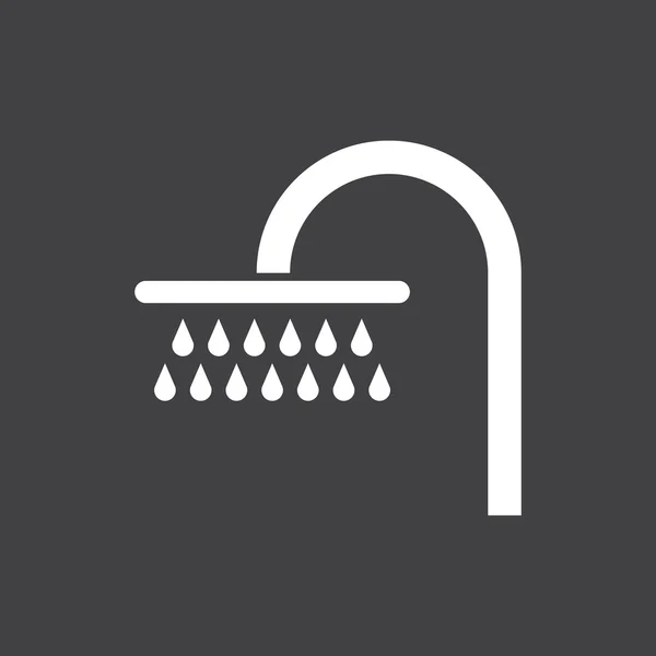 Shower Icon On Dark — Stock Vector