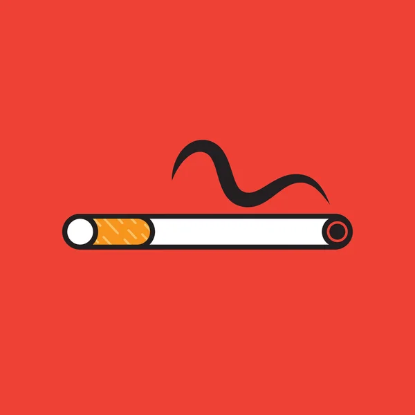 Cigarette On Red Background — Stock Vector