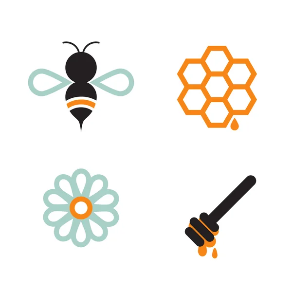 Honigbiene und Zubehör — Stockvektor