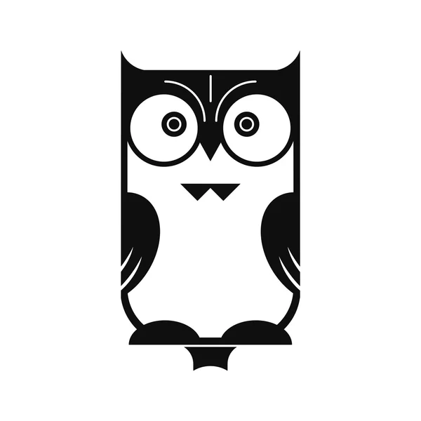 Silhouette hibou noir — Image vectorielle