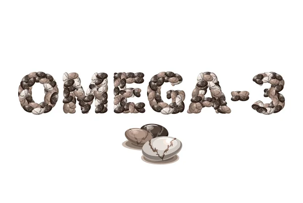 Oméga-3. Graines de chia — Image vectorielle