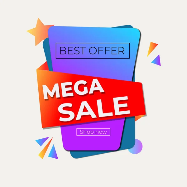 Mega Sale Banner Best Offer Discount Banner Vector Illustration Sale — Stock Vector