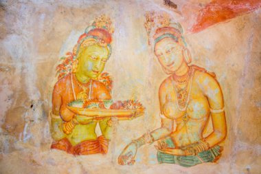 Sigiriya Rock - kadınlar - Sri Lanka boyalı
