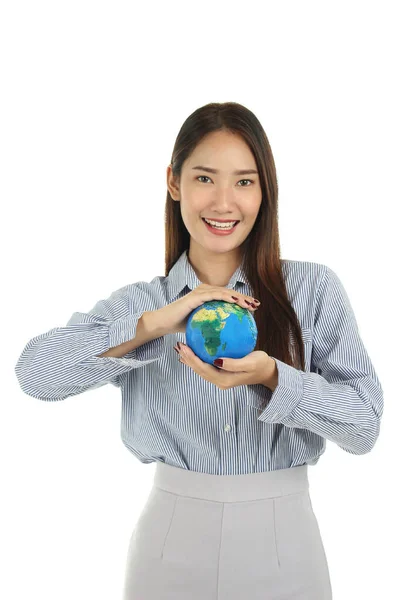 Portrait Smiling Young Beautiful Asian Woman Long Dark Brown Hair Stock Photo