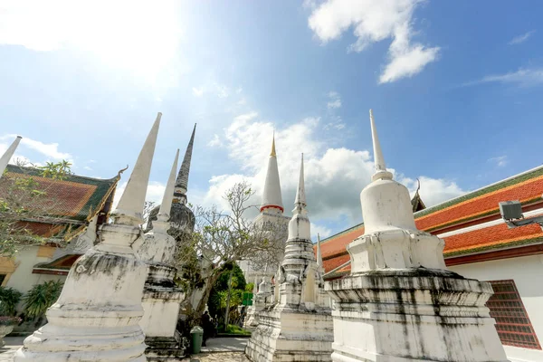 Wat Phra Mahathat Woramahawihan神庙的大塔 是泰国南部历史名城Nakhon Thammarat的历史名胜古迹 — 图库照片