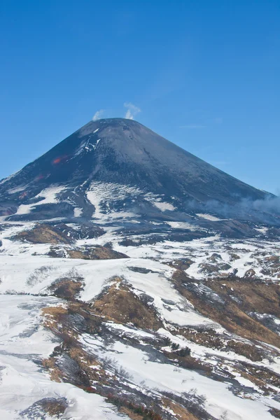 作業 5 月 2016年ヘリコプターにカリムスキー火山の景色 — ストック写真