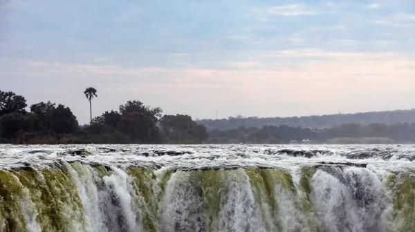Landschap Uitzicht Bedding Van Zambezi Rivier Victoria Falls Grens Van — Stockfoto