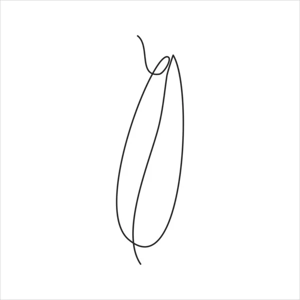 Eine Linienzeichnung Eines Einzelnen Blattes Kontinuierliche Linienkunst — Stockvektor