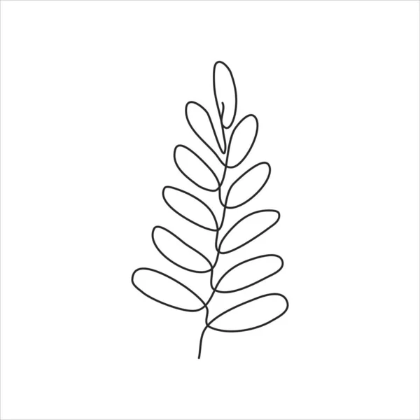 Eine Linienzeichnung Von Blättern Kontinuierliche Linienkunst — Stockvektor