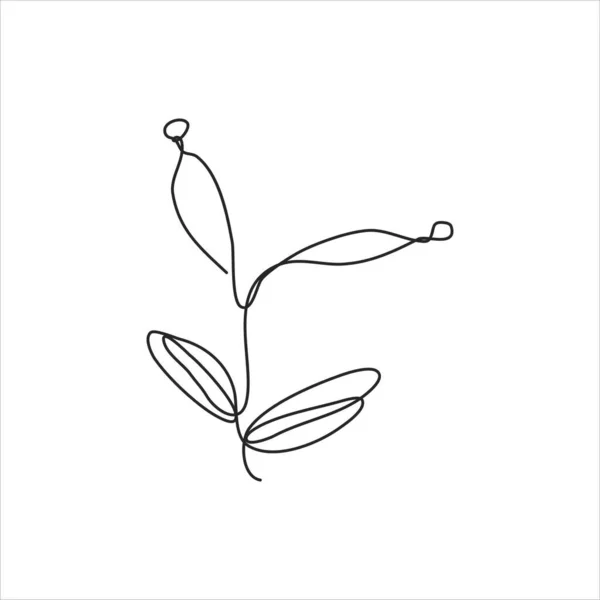 Dessin Une Ligne Fleur Simple Art Linéaire Continu — Image vectorielle