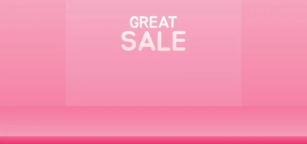 Simple Pink Podium Flat Stage Sale Product — Stock Vector