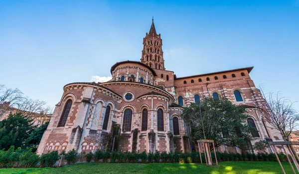 Trasera Basílica San Sernin Invierno Toulouse Haute Garonne Occitanie Francia — Foto de Stock