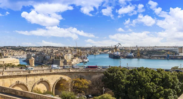 Senglea Puerto Comercial Valeta Capital Isla Malta — Foto de Stock
