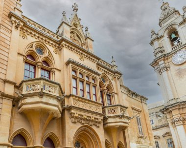 Ortaçağ evi, Mdina 'da Aziz Paul Meydanı Malta adasının merkezinde.