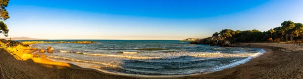 Strand Des Dorfes Escala Der Provinz Girona Der Costa Brava — Stockfoto