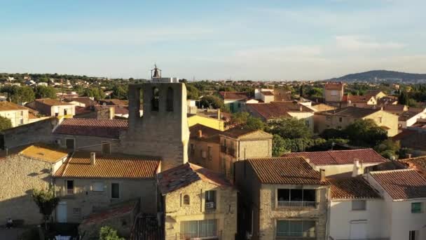 Letecký Pohled Vesnici Balaruc Vieux Herault Occitanie Francie — Stock video
