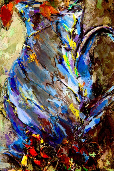 Фрагмент Живописного Натюрморта Стеклянным Голубым Кувшином Двумя Свечами Подсвечником Ягодами — стоковое фото
