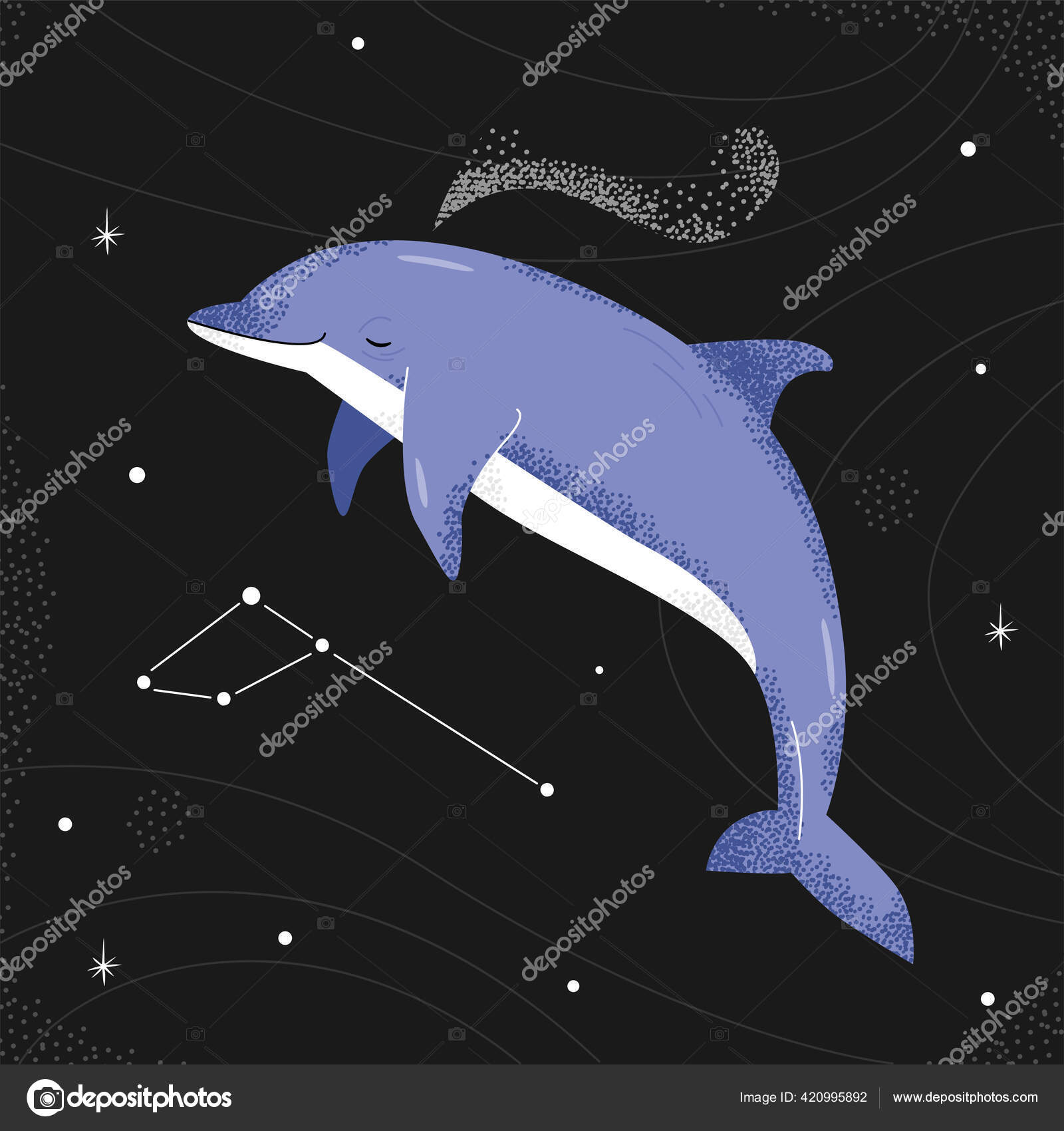 イルカの星座ストックベクター ロイヤリティフリーイルカの星座イラスト Depositphotos