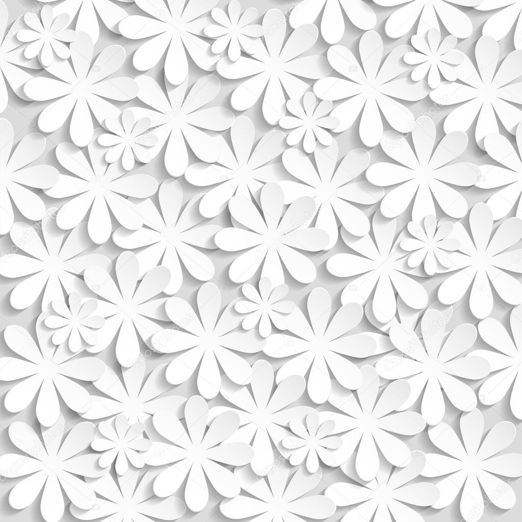 Paper texture white wedding floral background 