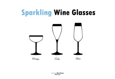 Köpüklü şarap cam siluetleri vektör