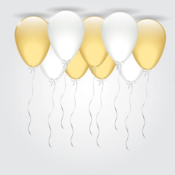 Illustration Holiday bakgrund med guld och Silver ballonger — Stock vektor