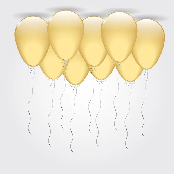 Illustration Holiday bakgrund med guld ballonger — Stock vektor