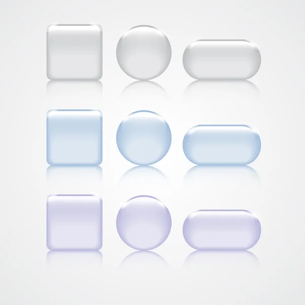 Vectorillustraties van glas knoppen voor pictogrammen — Stockvector