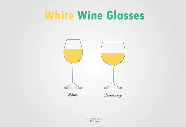 Vector de siluetas de copa de vino blanco — Vector de stock