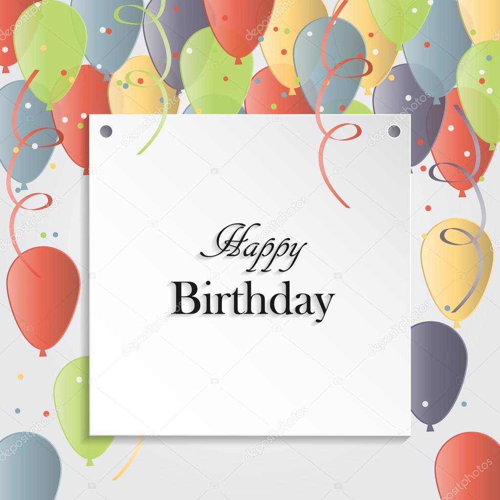 Vector illustration of a happy birthday greeting card