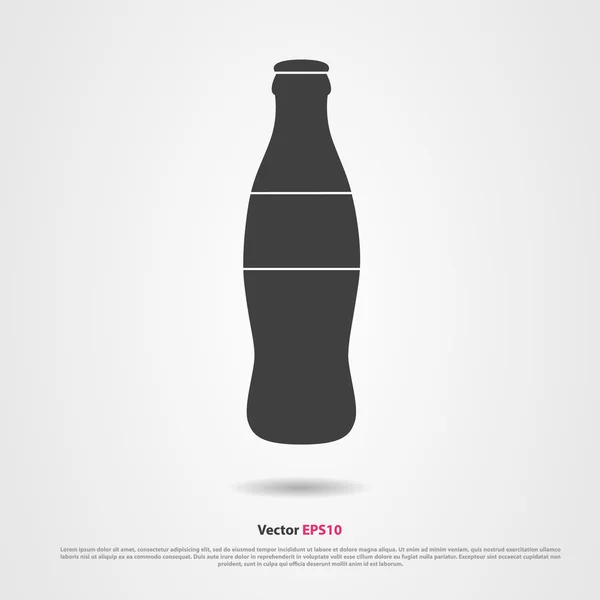 Drank fles zwarte silhouet vector pictogram — Stockvector